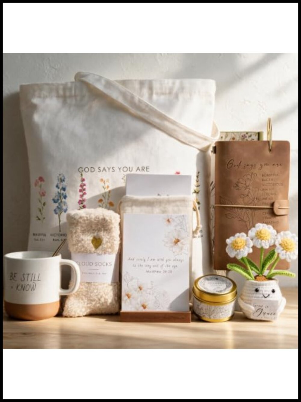 Christian Gift Set for Women 10 Piece Religious Tote Mug Socks